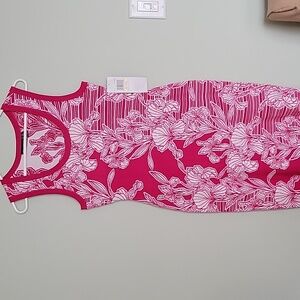 Nina Leonard floral sweater dress